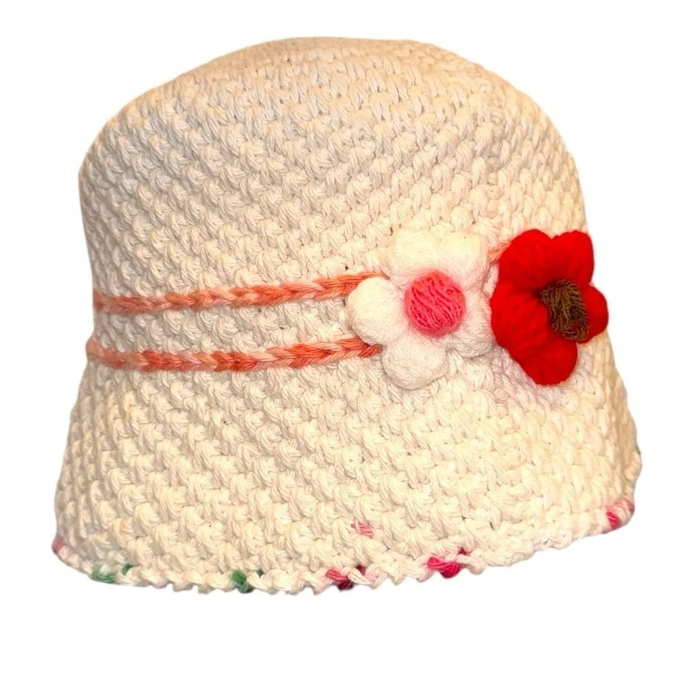 COTTAGECORE GRANNY CORE FLOWER HAT CROCHET / HANDMADE